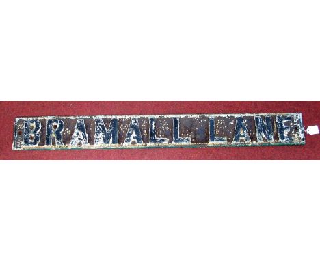 Bramall Lane Circa Late Early XIX Century / Early XX Century Cast Iron Street Sign of "Bramall Lane", the home of Sheffield U