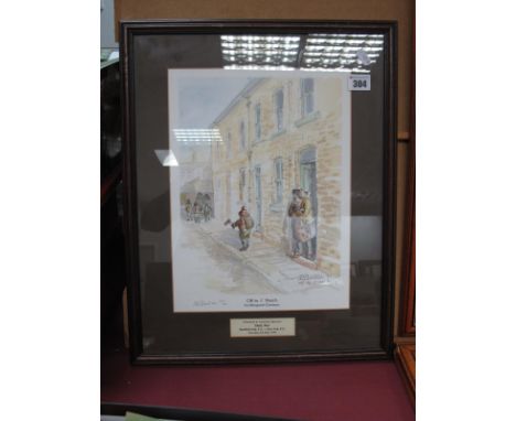 Margaret Clarkson 'Off to the Match', limited edition colour print of 300, signed, 30 x 22.5cm. Daily Star sponsors presentat
