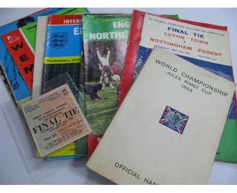 1959 F.A. Cup Final, Luton Town v. Nottingham Forest programme and ticket from the game. Eleven International programmes, 196
