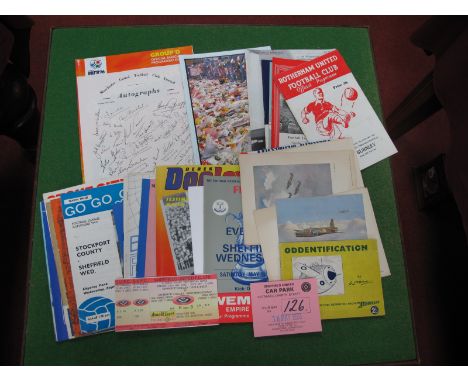 A Derek Dooley Freedom of the City Programme, testimonial plus ticket and car park ticket. 1988 F.A Cup Final semi, Euro 1996