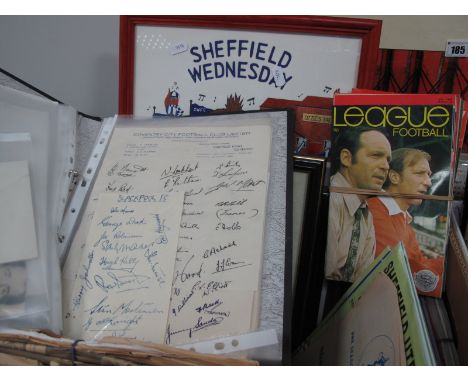 Sheffield Wednesday Memorabilia, handbooks, programmes including 1966 F.A. Cup Final friendlies, big match, prints, Geoff Hur