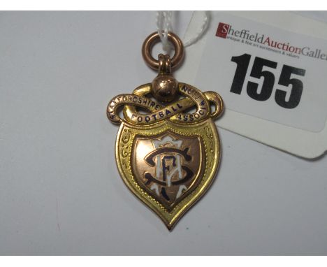 Medal, Staffordshire Football Association Senior Cup Runners up 1933 - 1934 in gold and enamel, stamped '9' '375' dated for B