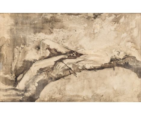* Rodolfo De Sanctis [b.1936]-La Prova Maschere, 1961:-signed and dated '61 bottom right, watercolour and mixed media, 47 x 3