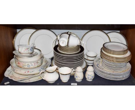 Dinner and tea wares including Royal Doulton Pavanne pattern and Villeroy &amp; Boch Riviera pattern (one shelf) 
