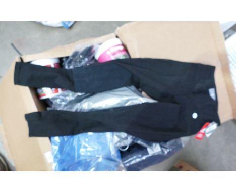 A large collection of Horze women's riding breeches and knee patch active tights in black, navy and light blue, (Approx 35), 