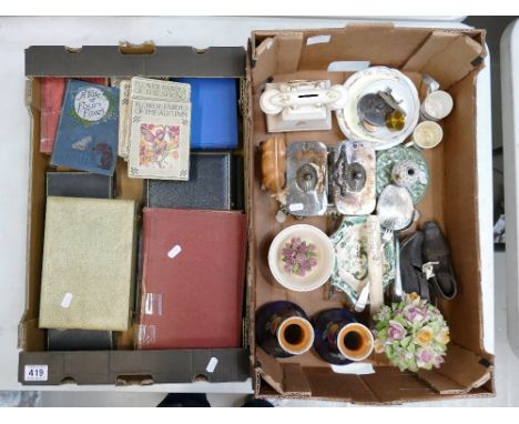 A mixed collection of items to include cutlery sets, early 20th Century books, to include Flower Fairies of the Autumn, Ceram