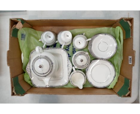 A Wedgwood Amherst part tea service to include cups, saucers, cake plates, tea pot, etc. 