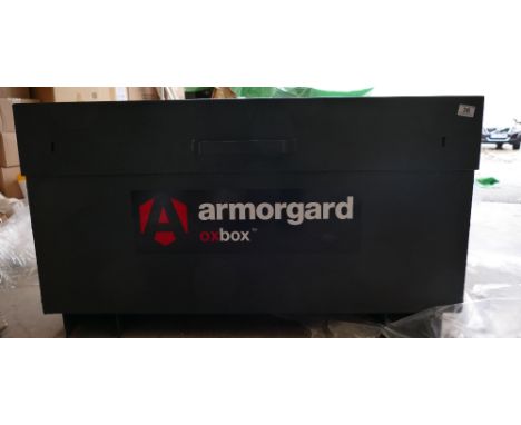 Large fork lift mountable Armorgard Ox Box. (Catalogue returned, please view for condition).