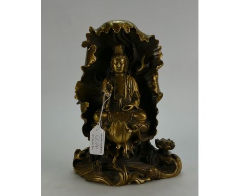 Chinese bronze statue of a seated Budha, height 28cm