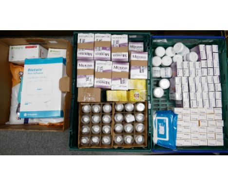 A large mixed collection of skin and medical care products to include Mederam Advanced scar gel (approx 120) and Advanced Dry