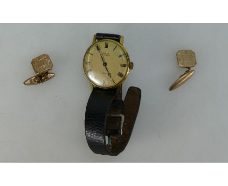 Gents Avia vintage mechanical wristwatch and pair gold plated cufflink's (2)