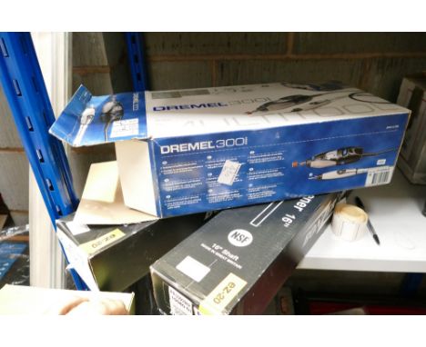A Dremmel 300 multi tool with Bonzer 16" can opener shaft. (3)

This lot is either a catalogue return, unclaimed good or a de