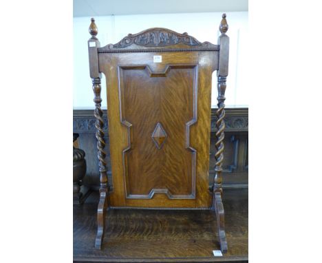 An oak barleytwist firescreen