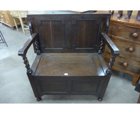 An oak monk's bench