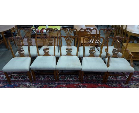 A set of ten Bevan &amp; Funnell Chippendale Revival mahogany dining chairs
