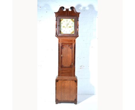 Victorian stick barometer, signed Frank Gould, Birmingham, shaped oak case mounted with an ivorine gauge with supplementary b