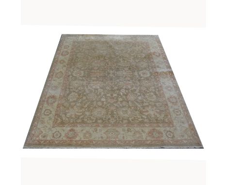 Carpet, Pakistan, handmade, wool, trellis pattern, 300 x 250cm.