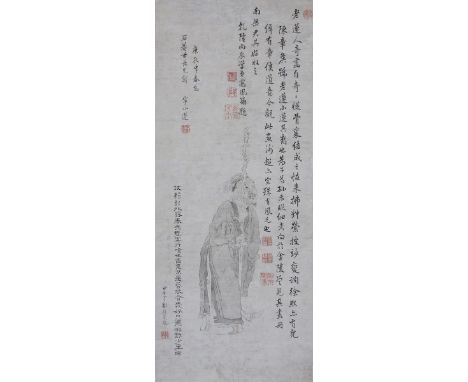 CHEN ZI (1634-1713) PORTRAIT OF CHEN HONGSHOU A Chinese scroll painting, ink on paper, title-slip reads Chen Xiaolian zhang l