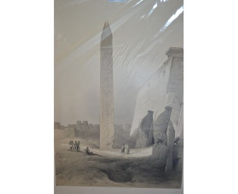David Roberts R.A., full page lithograph, ' The Obelisk at Luxor ', published by F.G. Moon, 1846