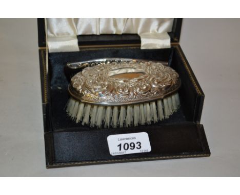 Birmingham silver mounted brush and comb in box