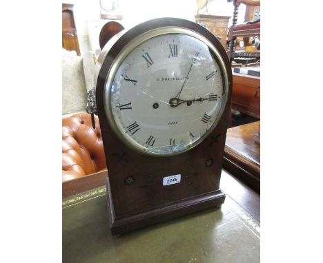 Regency mahogany bracket clock, the arched case with inlaid decoration, the painted dial with Roman numerals signed D. Northg