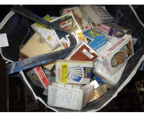 Bag containing 150 plus packs of advertising and assorted playing cards