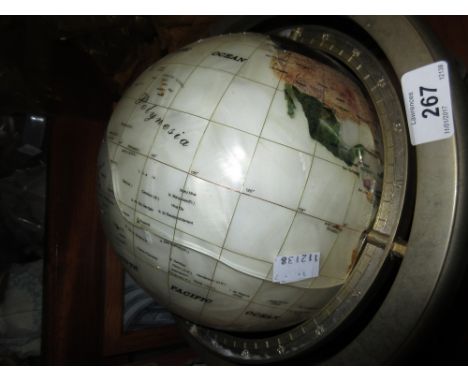 Modern terriestrial globe and sundries