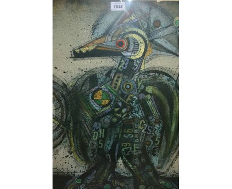 Karel Vysusil, signed Limited Edition colour lithograph, abstract profile, No. 29 of 40, signed and dated '91 together with a