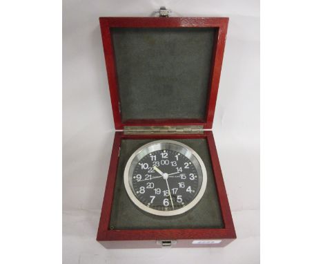 Quartz marine chronometer MQII by Tamaya, in a mahogany case