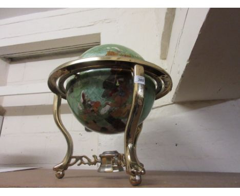 20th Century globe on stand inset with various minerals etc.