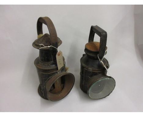 London, Brighton and South Coast railway lamp together with a B.R. railway lamp