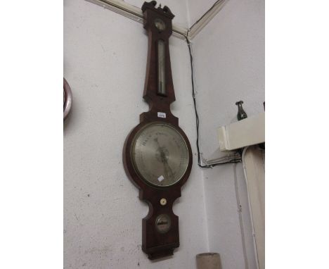 Early 19th Century four glass wheel barometer having silvered dials by Joseph Somalvico and Co. 