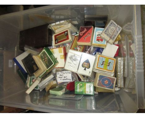 Large crate containing a quantity of assorted advertising playing cards