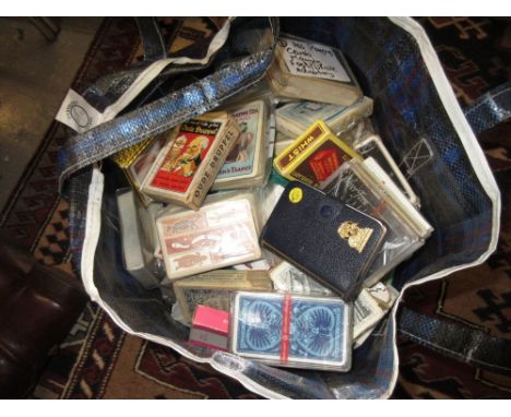 Quantity of various playing cards, mainly food and drink advertising