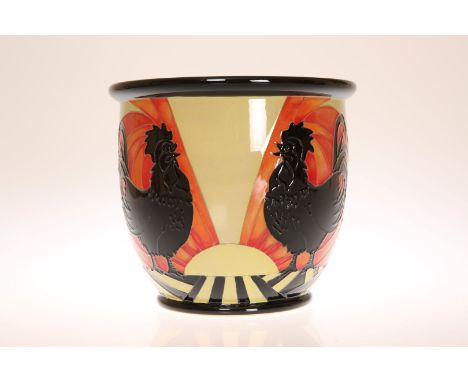 A MOORCROFT "COCKEREL" PLANTER, first quality. 17cm high