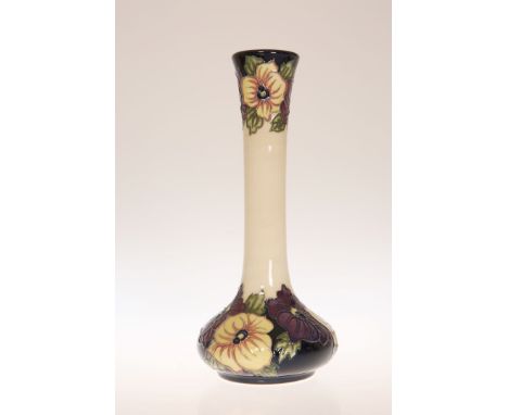 A MOORCROFT "PANSY" VASE, trial, first quality. 20.5cm