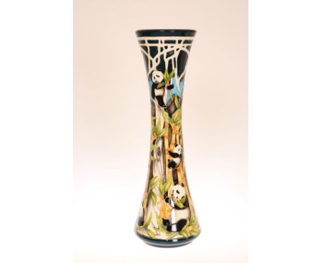 A LARGE MOORCROFT "SICHUAN GIANT PANDAS" VASE, number 53 in a limited edition of 75, first quality. 40cm