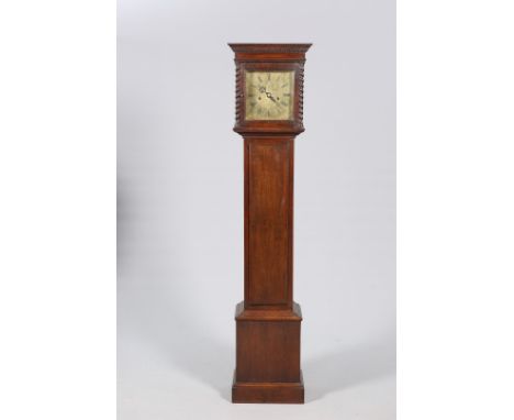 MANOAH RHODES & SONS LTD, BRADFORD, AN EARLY 20TH CENTURY OAK EIGHT DAY LONGCASE CLOCK OF GOOD QUALITY, the 9-inch square bra