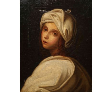 MANNER OF GUIDO RENI (1575-1642), PORTRAIT OF BEATRICE CENCI, oil on canvas, framed and mounted. 30.5cm by 24cm