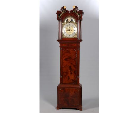 A MAHOGANY CHIMING LONGCASE CLOCK, signed Simcock, Liverpool, adapted to strike the quarter hours on nine bells, the 12¾-inch