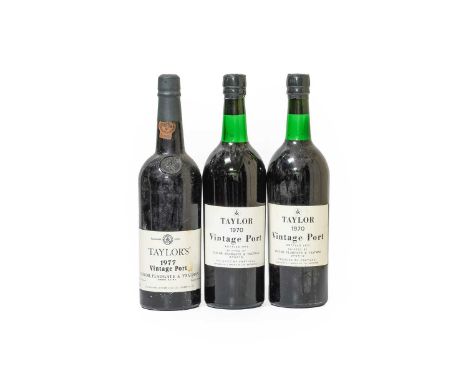 Taylor's 1970 Vintage Port (two bottles), Taylor's 1977 Vintage Port (one bottle) (3)
