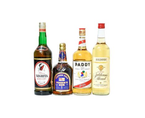 Negrita Bardinet "Old Nick" Rum, 1 litre (one bottle), Pusser's Rum, 70cl (one bottle), Paddy Old Irish Whiskey, 1 litre (one