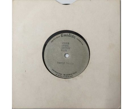 DAVID BOWIE - LONDON BYE TA TA/ ANGEL ANGEL GRUBBY FACE 7" ACETATE (EMIDISC). A scarce 1968 7" acetate by British rock icon D