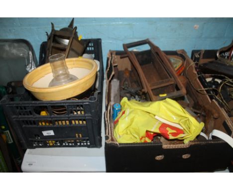 TWO TRAYS OF ASSORTED TOOLS, ETC 