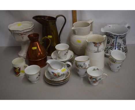 Quantity of Rosenthal tea wares together with further decorated ceramic and copper jugs
