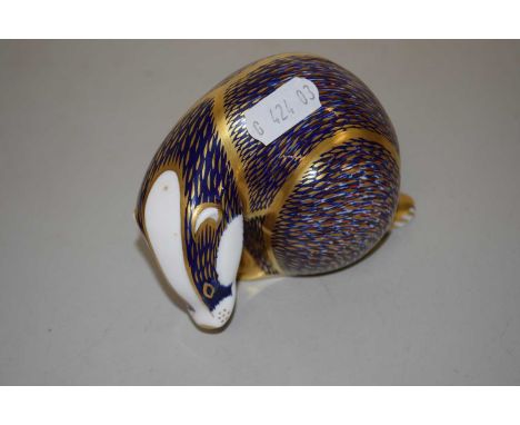 Royal Crown Derby paperweight modelled as a badger
