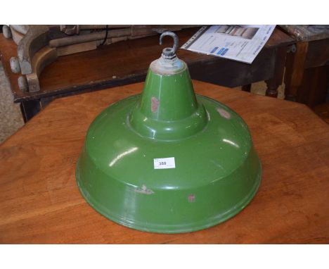 Green enamel finish industrial light fitting