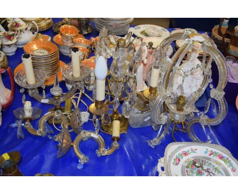 A group of 20th Century ceiling wall and table light fittings