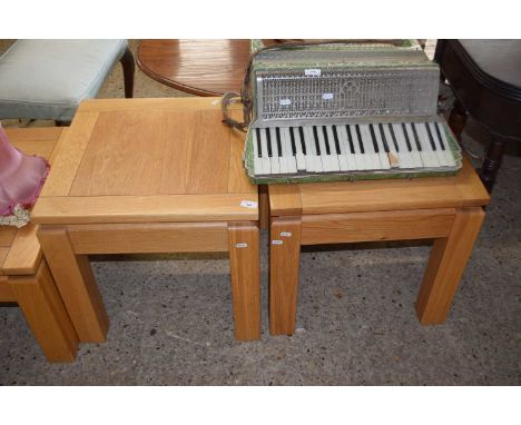 Pair of modern oak lamp tables