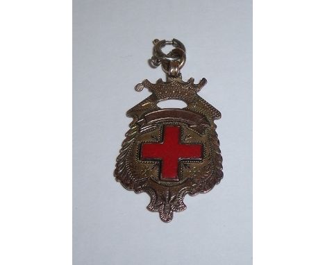 9ct gold York hospital fob with enamel detail